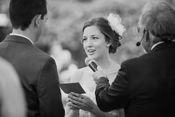 Bride saying wedding vows