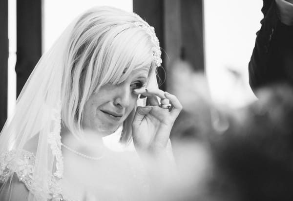 Bride crying at speech