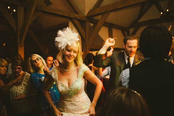 Bride and groom dancing at wedding