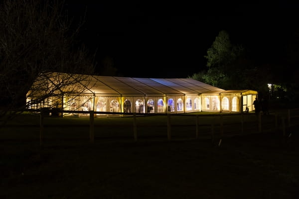 Wedding marquee at night