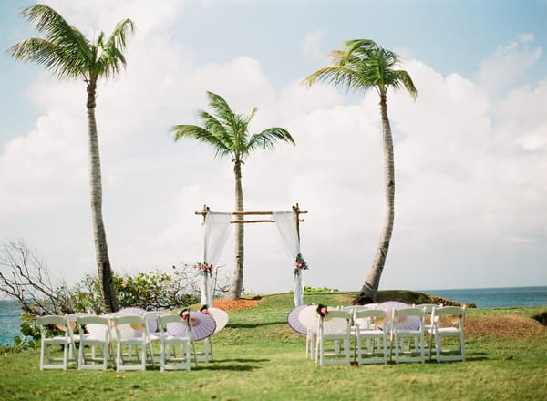 Beach wedding ceremony seating