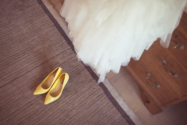 Yellow bridal shoes