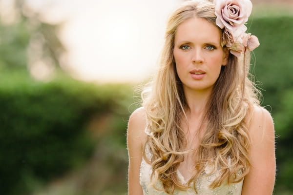 Bride with flower in hair