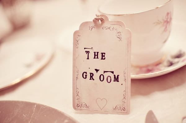 The Groom wedding table name tag