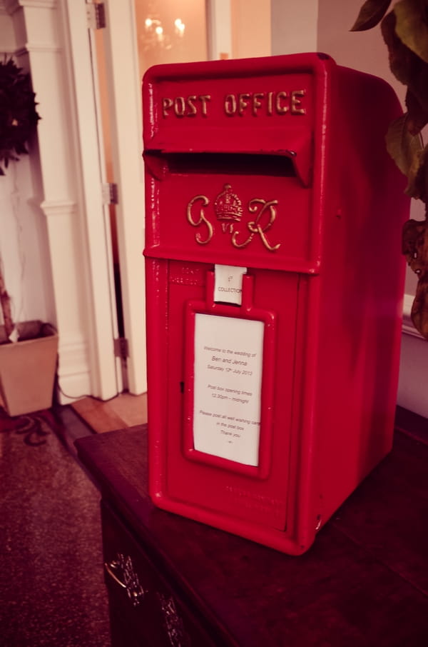 Small red post box wedding prop