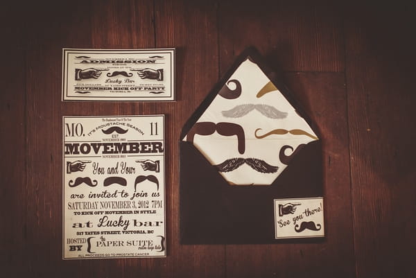 Movember wedding stationery
