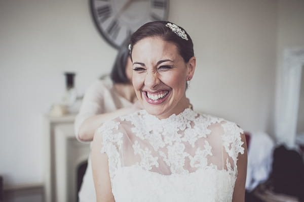 Bride in lace dress