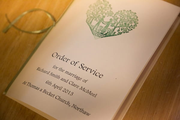 Wedding order of service