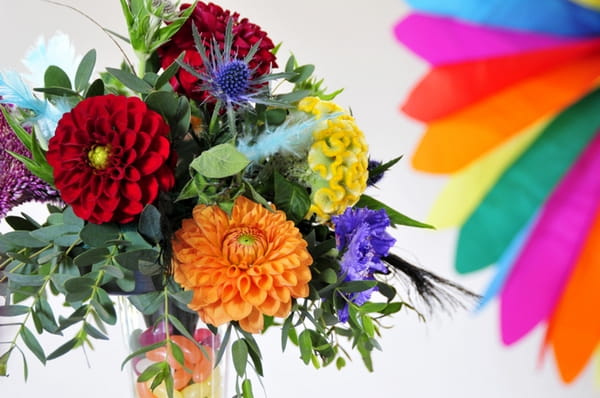 Colourful wedding flowers