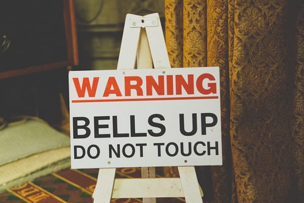 Church bells warning sign