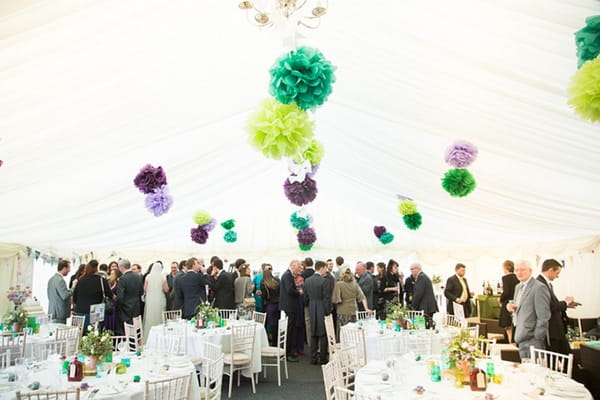 Inside wedding marquee