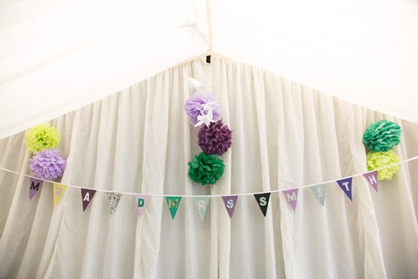 Bride and groom wedding bunting