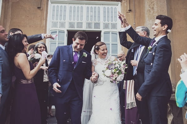 Wedding confetti shot at Nonsuch Mansion