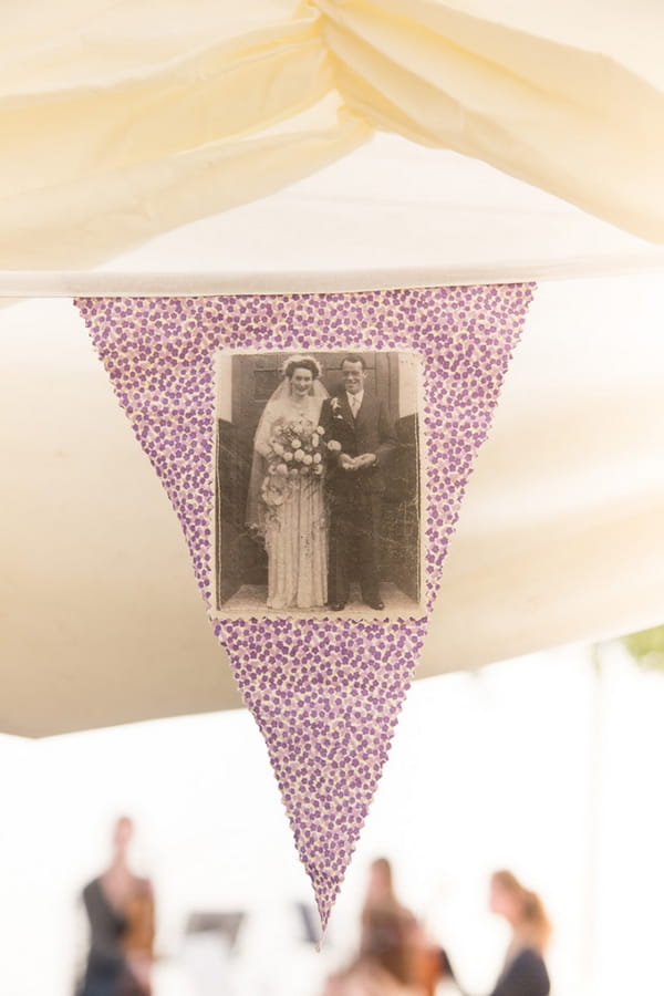 Bunting with old photograph on it