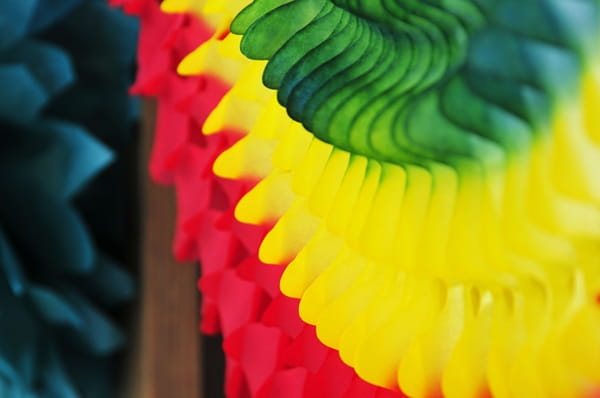 Coloured paper decoration