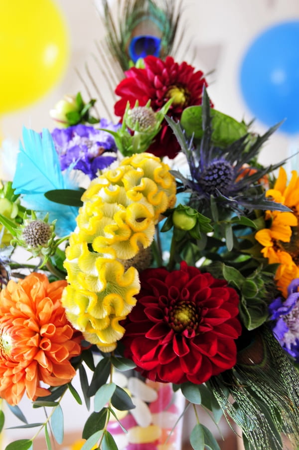 Colourful wedding flowers