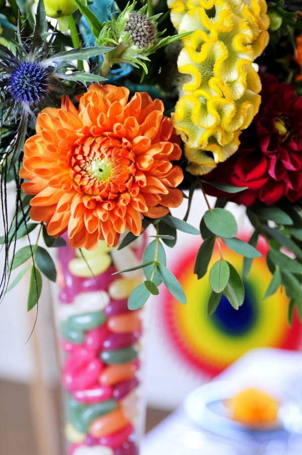 Colourful wedding flowers