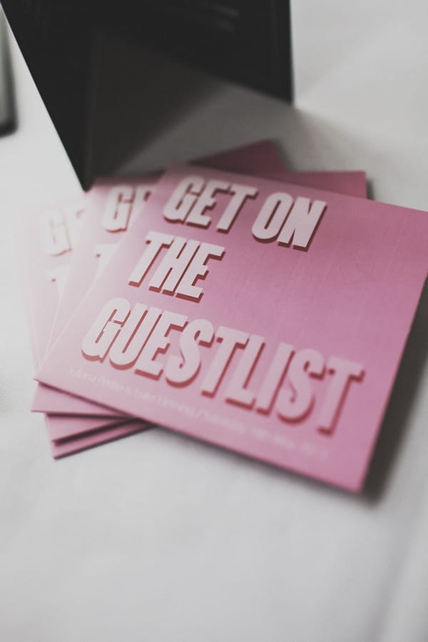 Get on the guest list cards