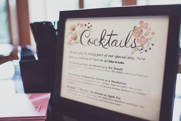 Cocktail menu