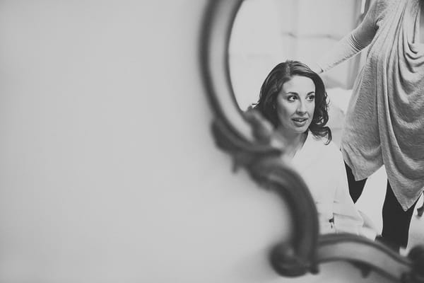 Bride's reflection in mirror