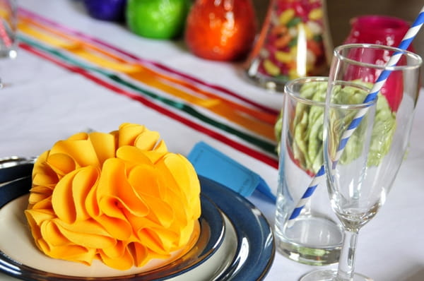 Yellow flower on plate