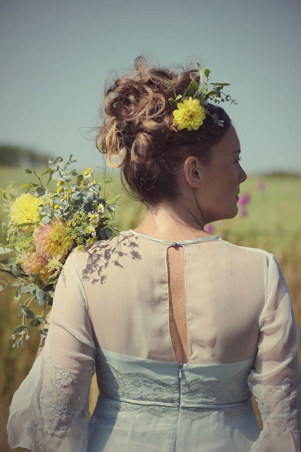 Back of vintage bride's dress