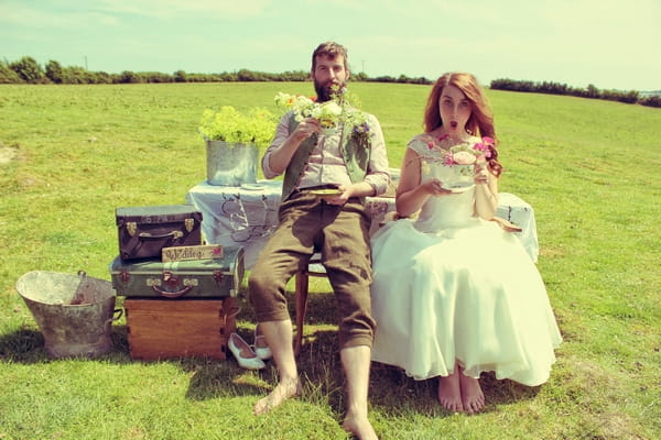 Vintage bride and groom