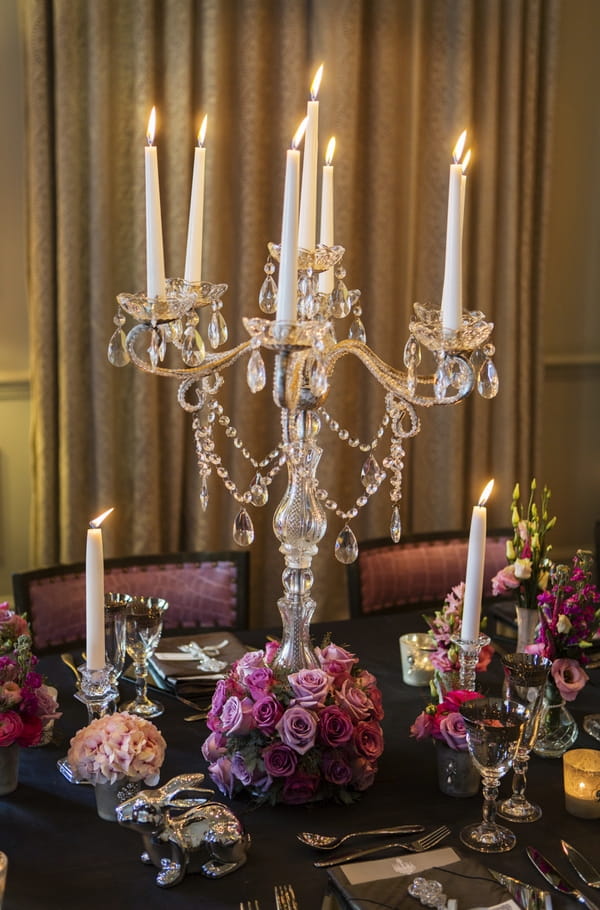 Candelabra on wedding table