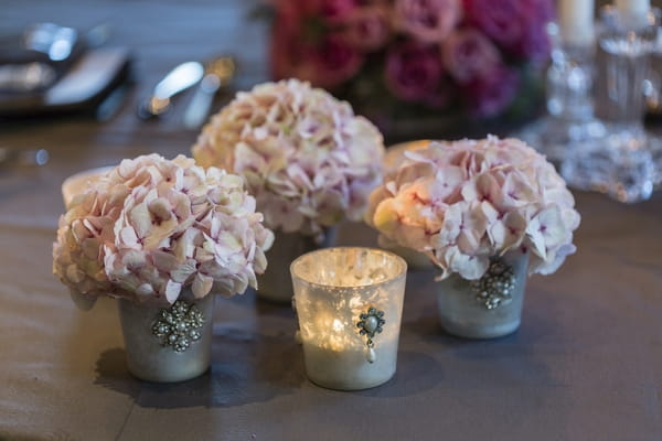 Flowers and tealight