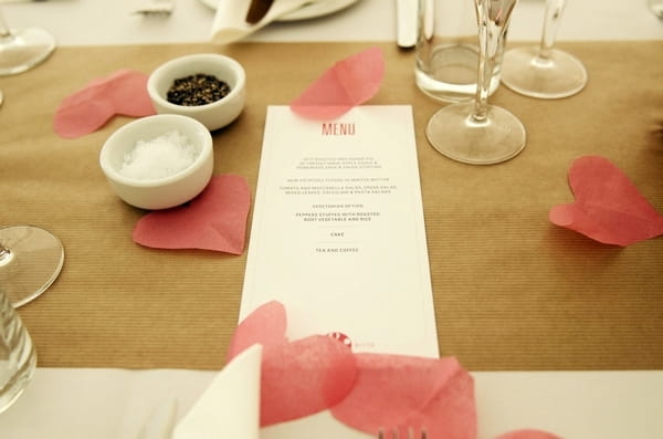 Wedding menu