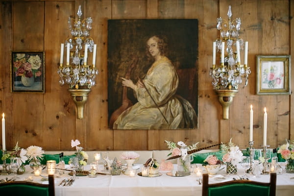 Painting behind wedding table