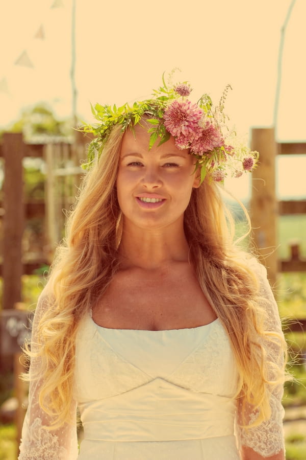 Bride with floral headpiece