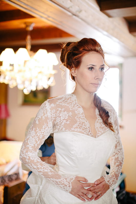 Bride in lace dress