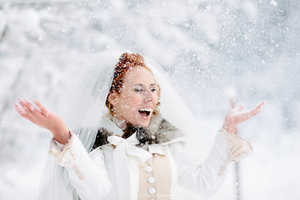 Bride in snow