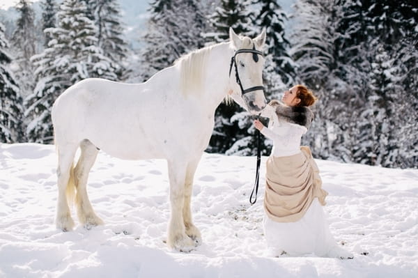 Bride with horse