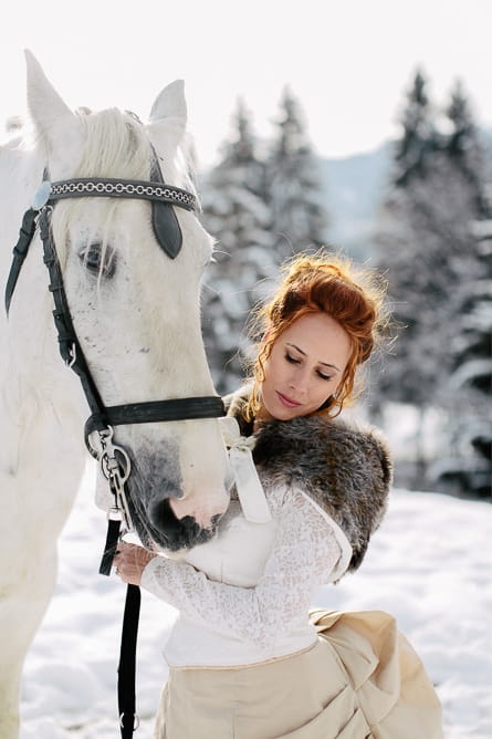 Bride with horse