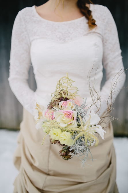 Bride holding bouquet