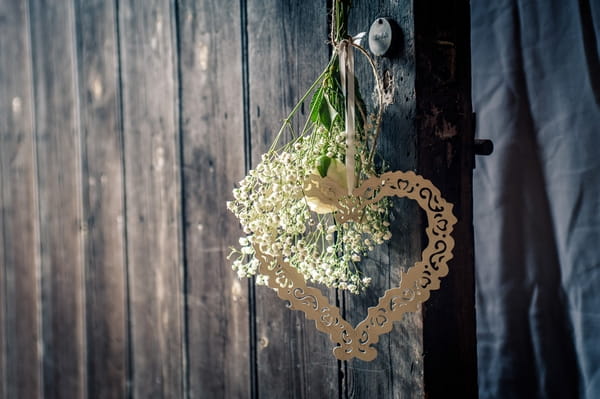 Heart hanging from door