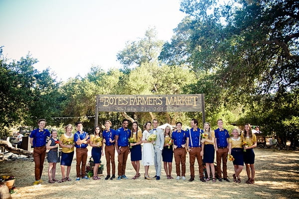 Wedding party at Vintage Farmers Market Wedding