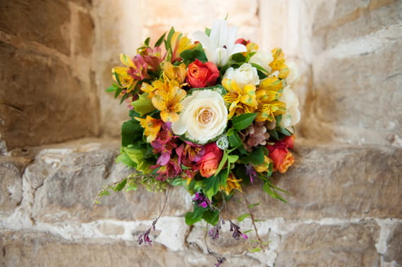 Colourful wedding bouquet