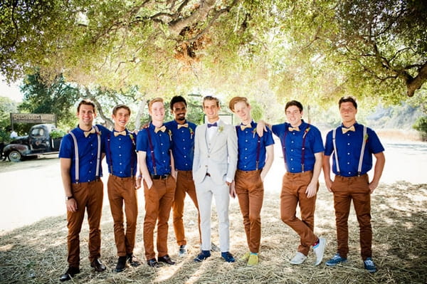 Vintage groom with groomsmen