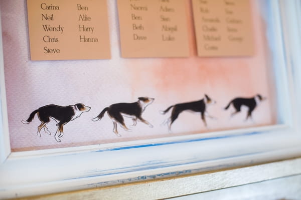 Dogs on wedding table plan