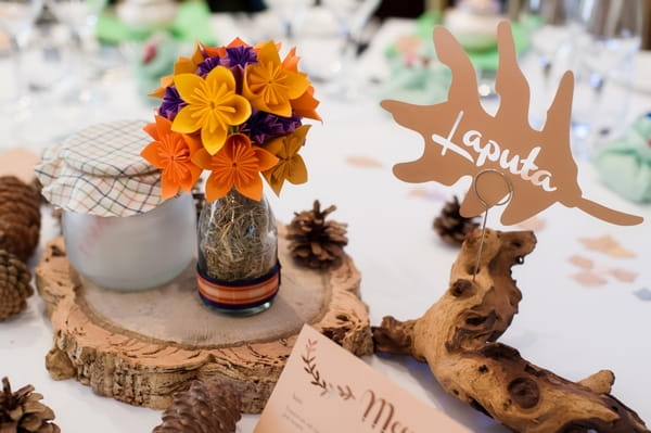 Autumnal wedding table decorations