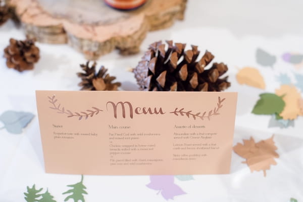 Autumn wedding menu