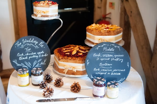 Table of wedding pork pies