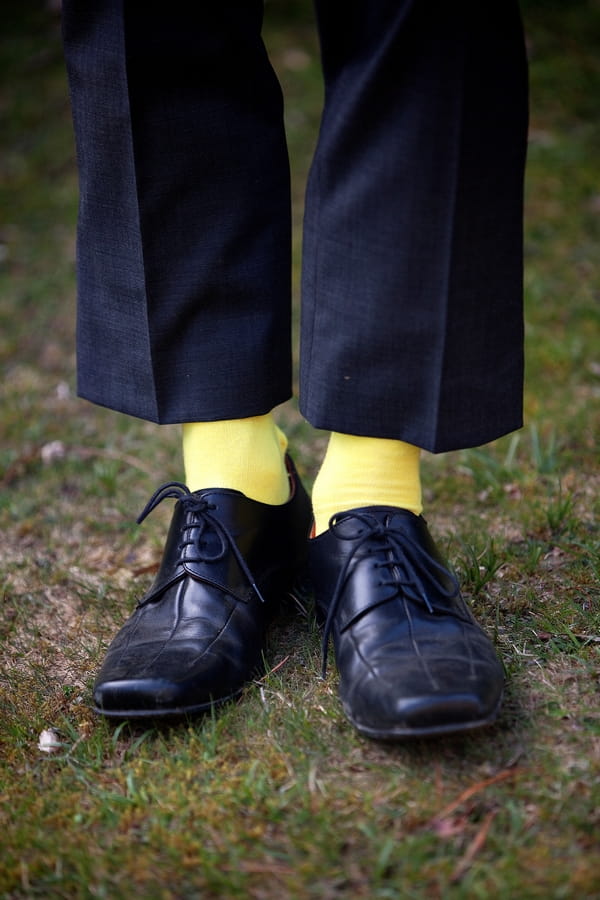 Groom's yellow socks