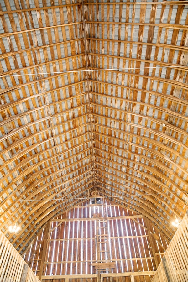 Beamed ceiling of barn