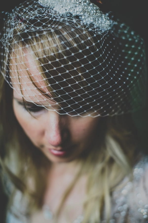 Bride with birdcage veil