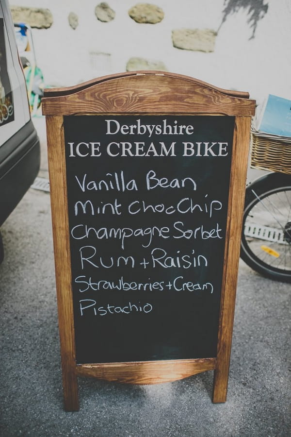 Ice cream bike chalkboard sign