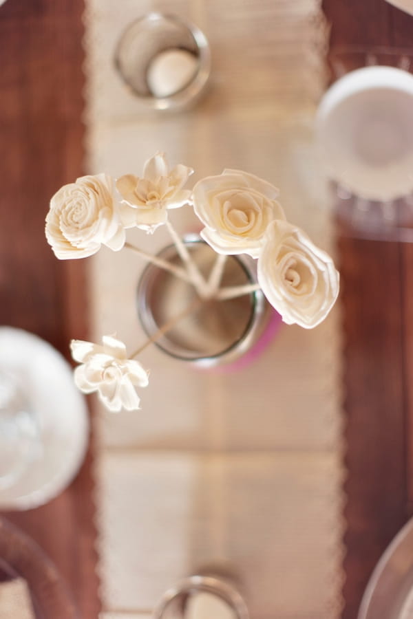 Flowers on wedding table